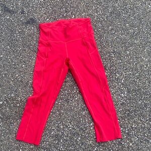 Vibrant Red lululemon Leggings